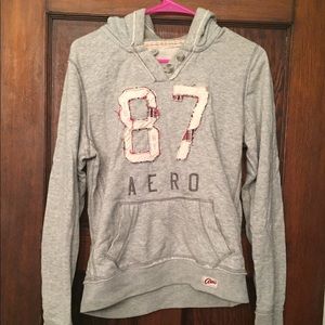 Aeropostale Grey Pull Over Hoodie